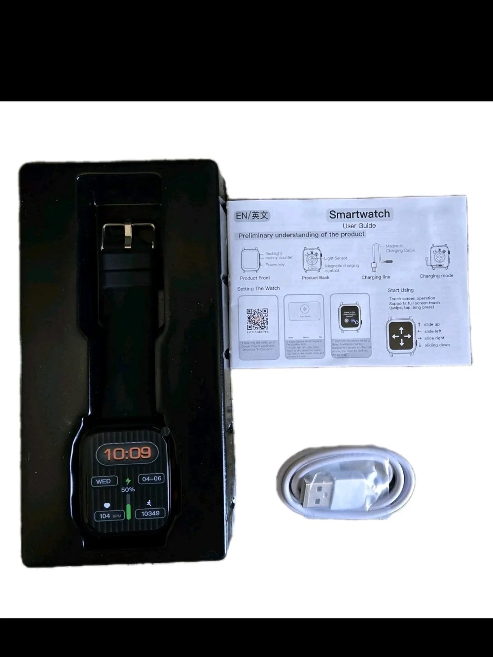 Hancdon HT23 Black Sport Smartwatch Fit Tracker iOS Android